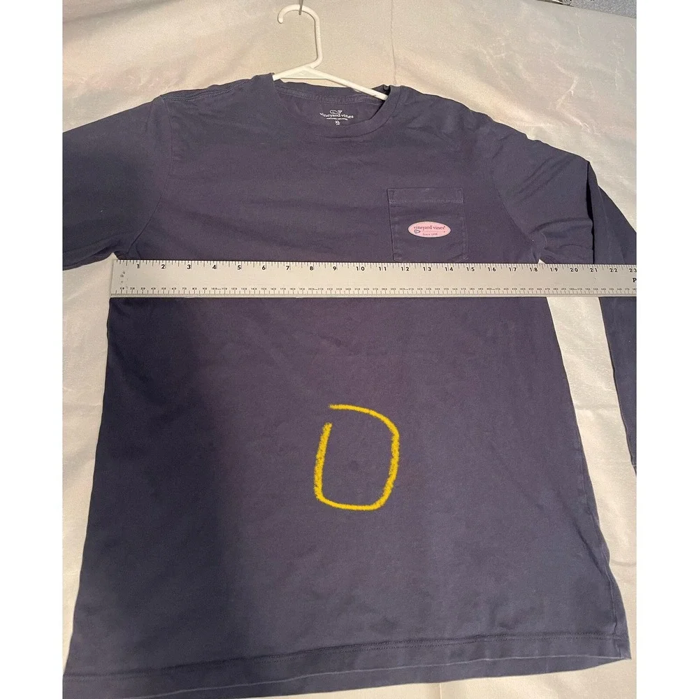 Vineyard Vines Boys T-Shirt Medium 18 Navy Logo Graphic Lacross Since 1998 *READ